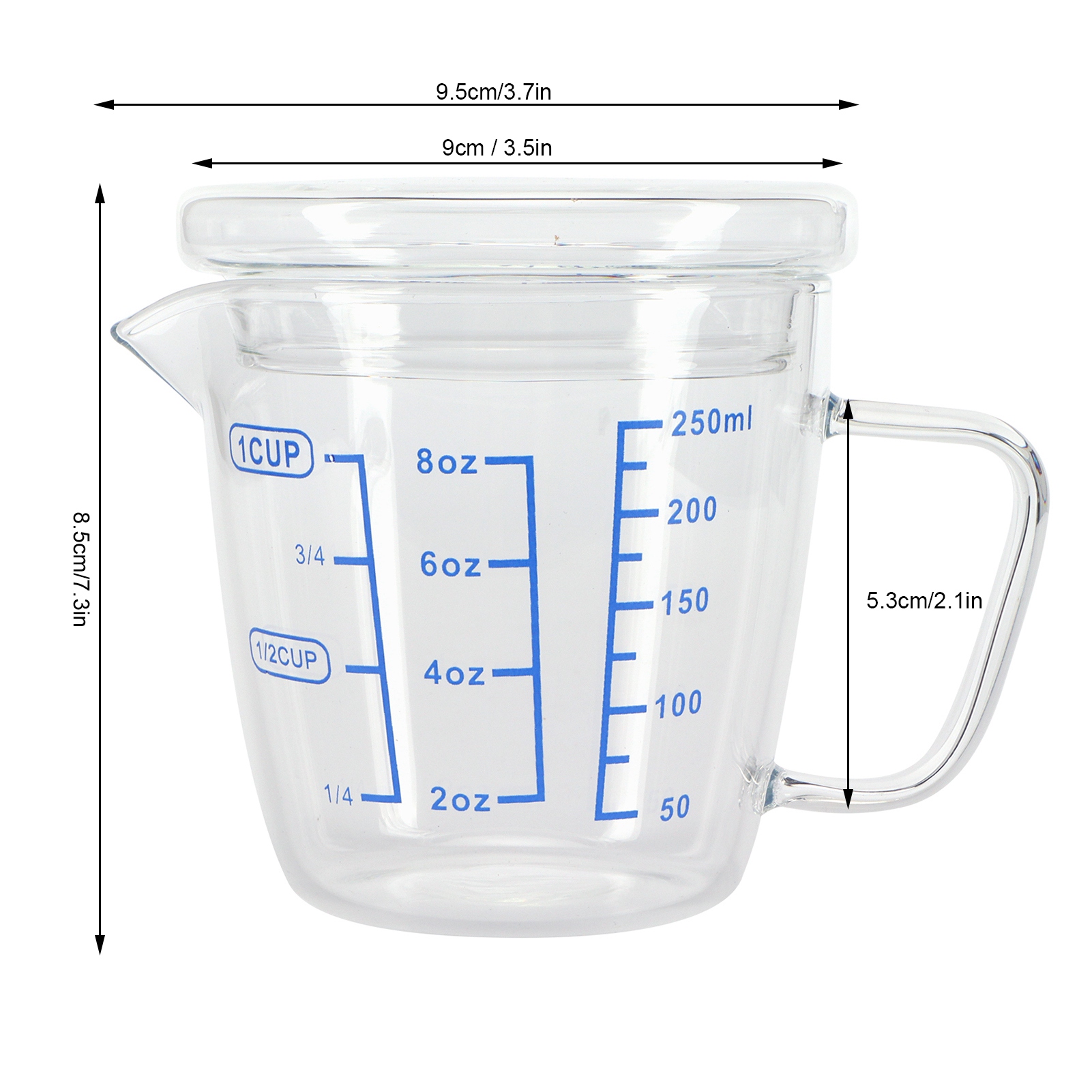 Tasse à Mesurer En Verre Borosilicaté Avec Poignée Bécher à Bec En V